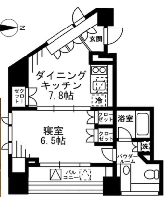 プライムアーバン四谷外苑東 1301 間取り図