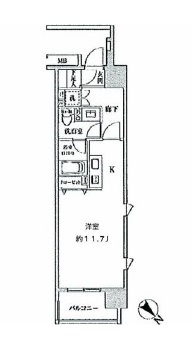 クリオ五反田 1008 間取り図