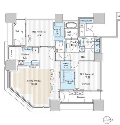 パークシティ大崎 ザ タワー 31階 間取り図
