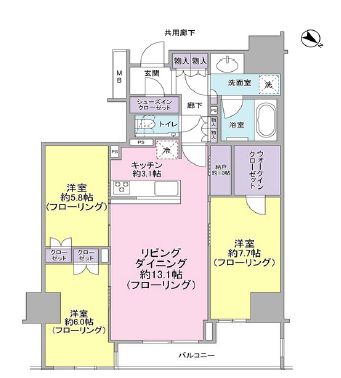 プレミスト日本橋浜町リデアル 5階 間取り図