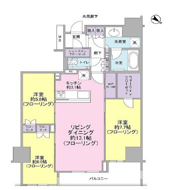 プレミスト日本橋浜町リデアル 5階 間取り図