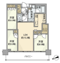 グローバルフロントタワー 26階 間取り図