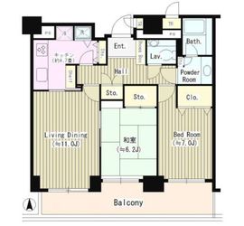 西新宿パークサイドタワー 8階 間取り図