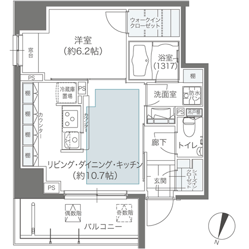 メゾンカルム本郷 1101 間取り図