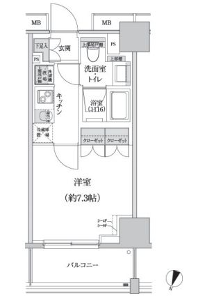 パークハビオ渋谷本町レジデンス 909 間取り図