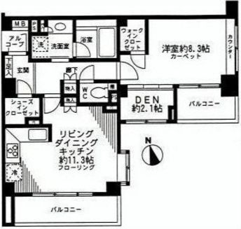 パルテール恵比寿 8階 間取り図