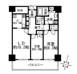 カテリーナ三田タワースイート ウエストアーク 16階 間取り図