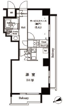 築地明石町デュープレックスリズ 1202 間取り図