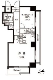 築地明石町デュープレックスリズ 1202 間取り図