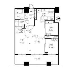 芝浦アイランド ケープタワー 13階 間取り図