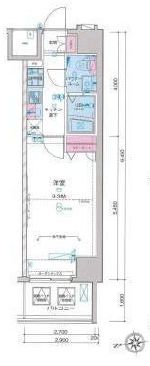 ジェノヴィア新宿グリーンヴェール 8階 間取り図