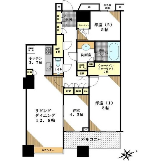 芝浦アイランド グローヴタワー 26階 間取り図