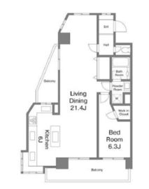 藤和六本木ホームズ 13階 間取り図