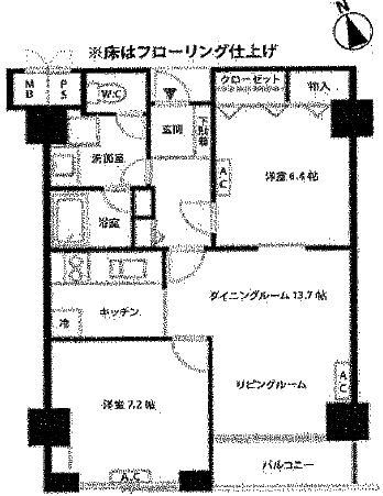 ドミール南青山 2階 間取り図