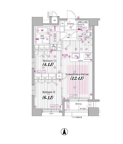 ガーラ・プレシャス東麻布 7階 間取り図