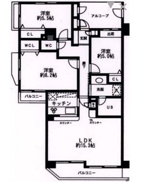 シルフィード南平台 3階 間取り図