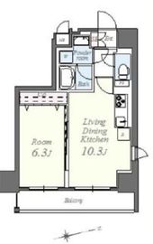 コンパル汐留 301 間取り図