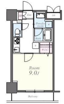 コンパル汐留 303 間取り図