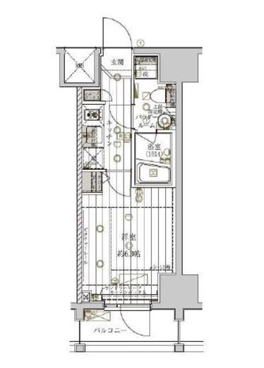 レガリス品川天王洲ベイサイドコート 1103 間取り図