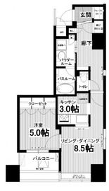 ルネ神楽坂 3階 間取り図