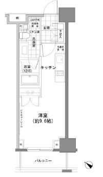 パークハビオ人形町 202 間取り図