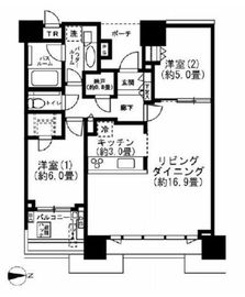 ドゥ・トゥール 25階 間取り図