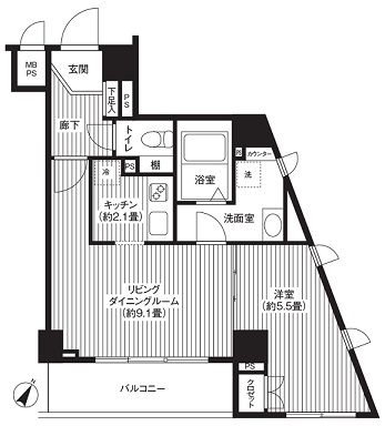 カスタリア初台 404 間取り図