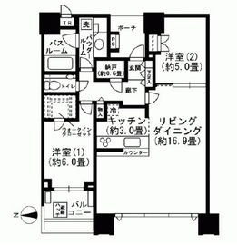 ドゥ・トゥール 45階 間取り図
