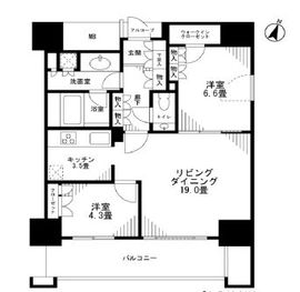 カテリーナ三田タワースイート ウエストアーク 18階 間取り図