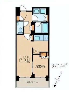 ウェリス六本木 4階 間取り図