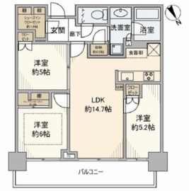 グローバルフロントタワー 12階 間取り図