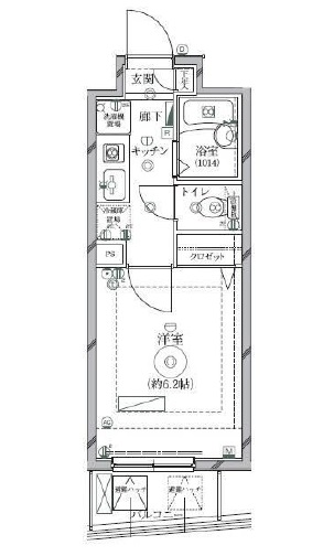 リクレイシア西麻布 1-802 間取り図