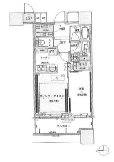 パークシティ大崎 ザ タワー 15階 間取り図