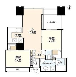 ワールドシティタワーズ ブリーズタワー 25階 間取り図