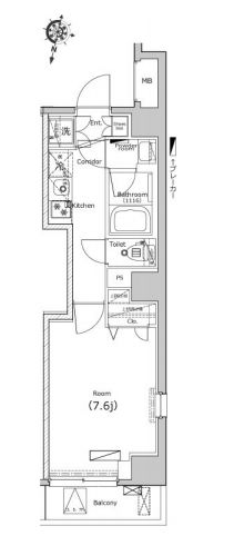 プレミアムキューブ三軒茶屋 3階 間取り図