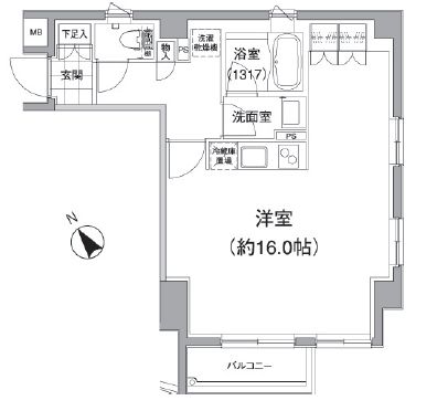 パークハビオ元麻布 204 間取り図