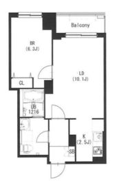 エスティメゾン都立大学 206 間取り図