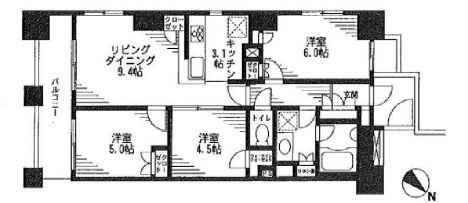 レジディア日本橋馬喰町 201 間取り図
