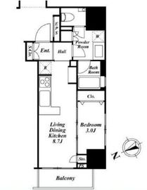 朝日マンション五反田 401 間取り図