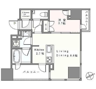 レックス日本橋水天宮プレミアタワー 7階 間取り図