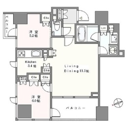 インプレストタワー芝浦エアレジデンス 5階 間取り図