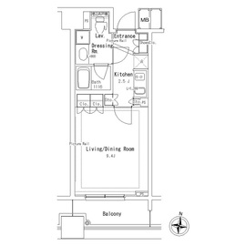 パークアクシス御茶ノ水ステージ 202 間取り図