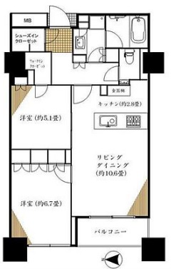 ザ・湾岸タワーレックスガーデン 23階 間取り図