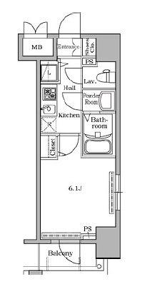 レジディア広尾2 802 間取り図