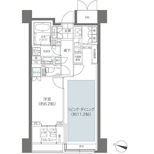 メゾンカルム本郷 1306 間取り図