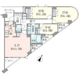 ブリリア目黒東山 3階 間取り図