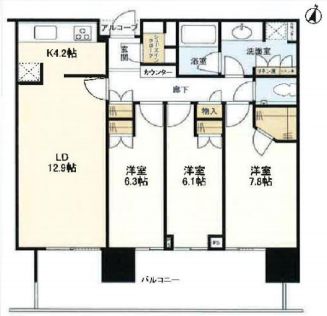 二子玉川ライズタワー 13階 間取り図