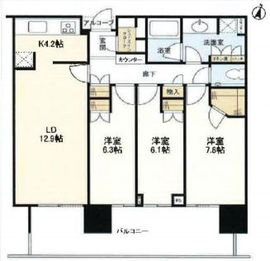 二子玉川ライズタワー 13階 間取り図