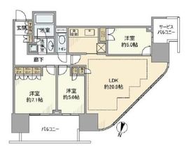 二子玉川ライズタワー 23階 間取り図