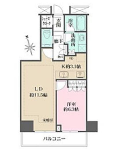 ザ・パークハウス新宿タワー 11階 間取り図